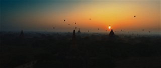 Heißluftballon vor dem Sonnenuntergang: Das Bild zeigte sich Dennis Kailing in Bagan in Myanmar.