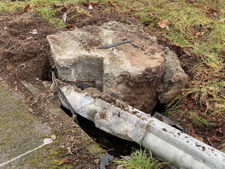 Nur noch das Fundament ist übrig geblieben.