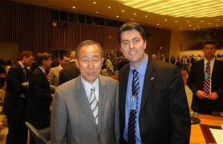 Mit dem damaligen UN-Generalsekretär Ban Ki-Moon in New York bei einer Sitzung des UN-Sicherheitsrates