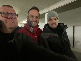 Stefan Luther, Bernd Hess und Sebastian Köhler bringen die Hilfsgüter in die Ukraine