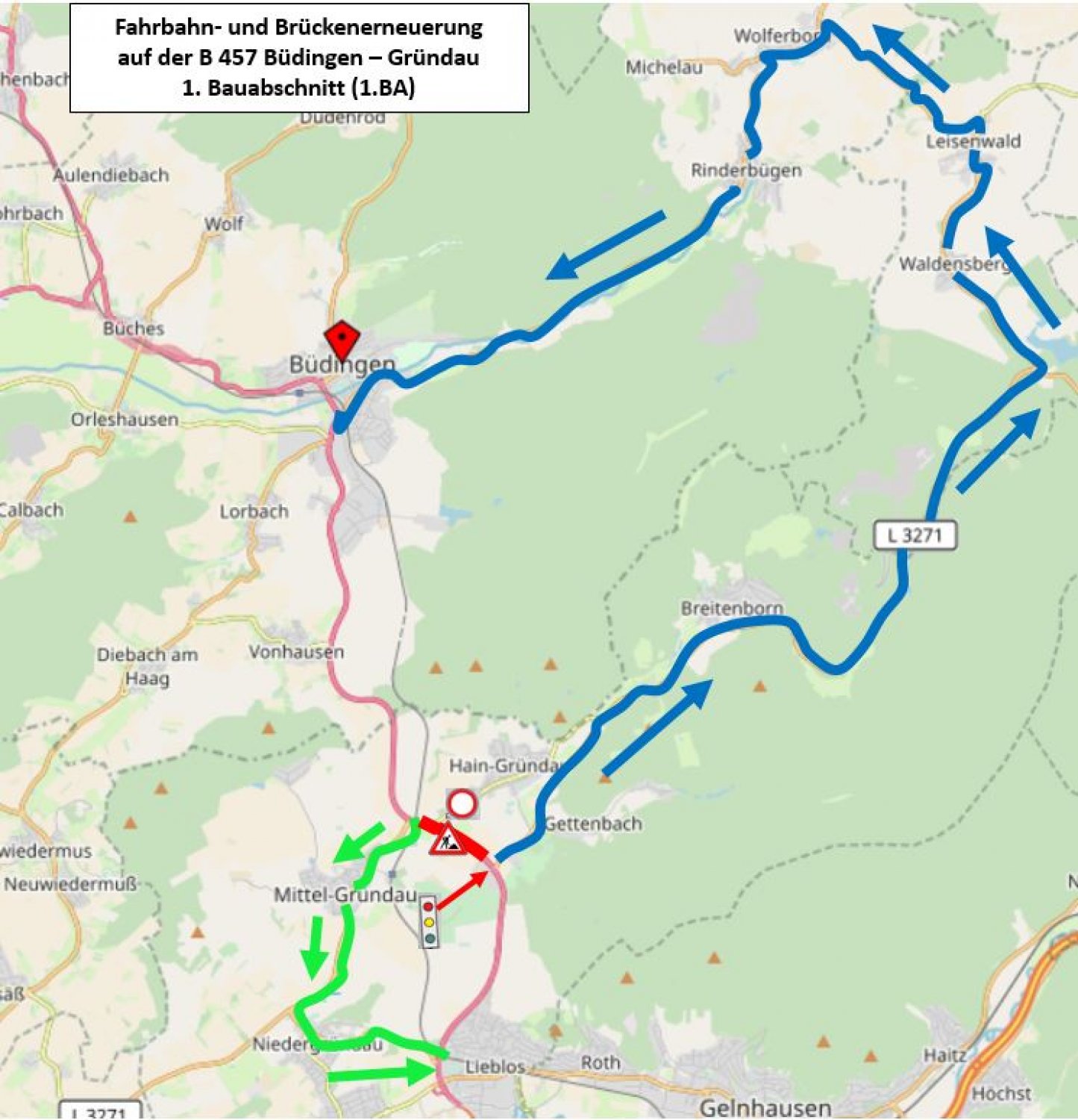 Sanierungsarbeiten Zwischen Gründau Und Büdingen (B 457)