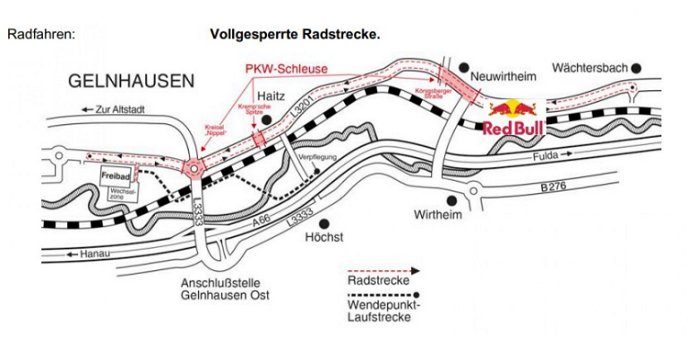 Vollgesperrte Radstrecke - Foto: SV Gelnhausen