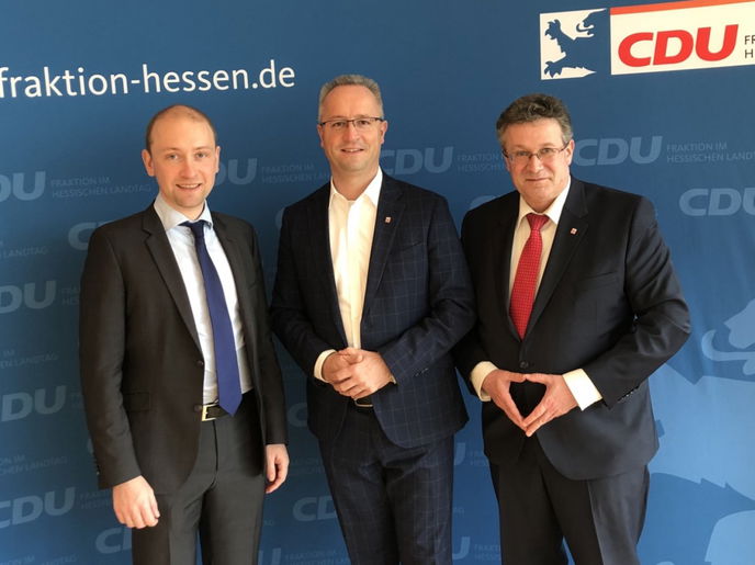 Die CDU-Landtagsabgeordneten Max Schad, Heiko Kasseckert und Michael Reul. - Foto: Hessischer Landtag