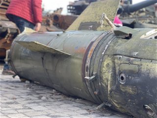 Reste einer russischen Rakete, die auf die Ukraine abgeschossen wurde