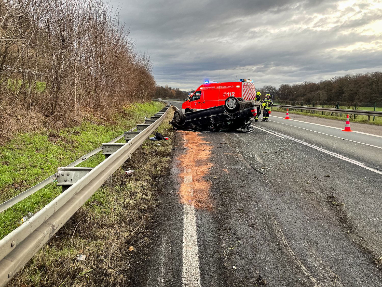 Alleinunfall Auf Der A66 Am Silvestermorgen