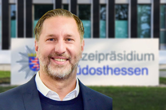 LKA-Vize und Kriminal-Experte Daniel Muth (49) aus Fulda wird neuer Polizeipräsident in Südosthessen (Offenbach).  Fotomontage: O|N