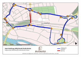 Umleitung motoriserter Verkehr - Grafiken: Stadt Hanau