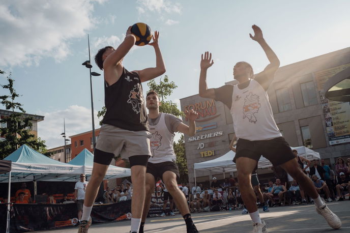 3x3-Basketball-Turnier auf dem Freiheitsplatz. - Foto: Stadt Hanau/Moritz Göbel