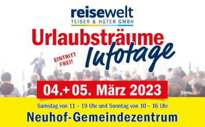 reisewelt-Urlaubsträume Infotage - Informieren Sie sich über Ihren Traumurlaub!